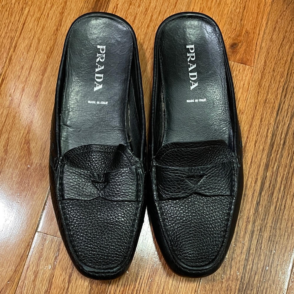 Prada Women’s Textured Black Slip-On Loafer - Picture 3 of 9
